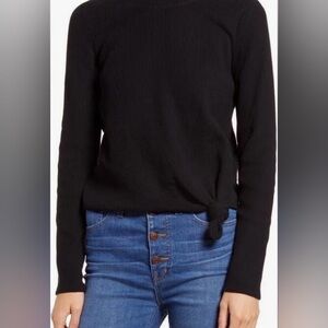Madewell Texture & Thread Ribbed Side-Tie Asymmetrical Sweater - Size M